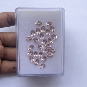 พลอยมอร์แกไนต์สีชมพูพีชธรรมชาติ ขนาด 6 มม. 8 มม. 10 มม. ทรงรีเจียระไน แบบหลวม ได้รับการรับรองจาก IGI ผลิตด้วยมือจากอินเดีย ขายส่ง พลอยกึ่งมีค่า - Product Image 3