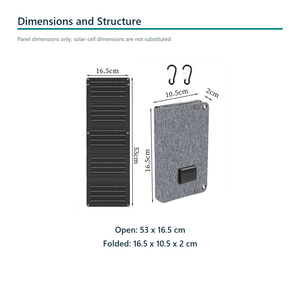 10W <b>5V</b> 5-Fold Solar Panel Charger with USB and Type-C Outputs - Product Image 5