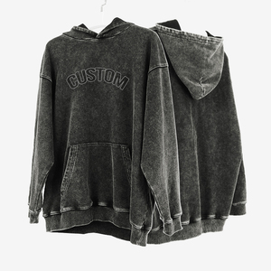 Sudaderas con capucha para hombre con logotipo personalizado, suave lavado con ácido, 100% algodón, multicolor, uso diario, sudaderas con capucha cuadradas, estampado bordado, hombros caídos, Invierno - Product Image 1