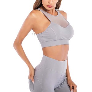 Wholesale High Quality <b>Women</b> Fitness Sportswear Gym Running Workout Active Wear Mesh Bra And Pants Yoga Sets - Product Image 4