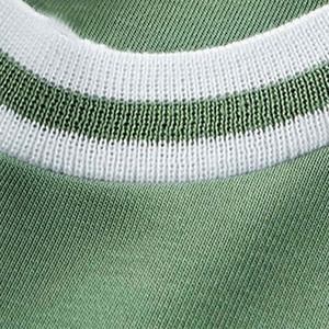 Chándales de verano de buena calidad, camiseta de manga corta para hombre, pantalones cortos, conjuntos para hombre, tela de punto, informal, 100% algodón, diseño a rayas, OEM - Product Image 4