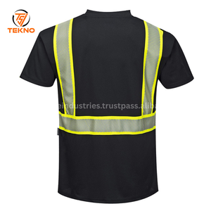 Por encargo precio barato Anti-Shrink Hi Vis Camisetas Venta Plain Men Regular Fit Hi Visibility Reflective Work Wear Camisetas OEM - Product Image 4