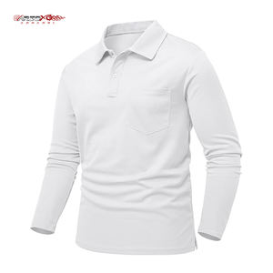Polo à manches longues écologique pour hommes en coton biologique bambou respirant coupe ajustée imprimé vêtements décontractés commande en gros - Product Image 1