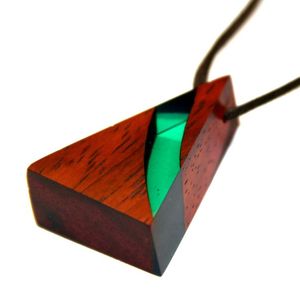 Nueva moda mano madera resina colgante collar Retro geométrico cono cuerda cadena Collar para Mujeres Hombres joyería hecha a mano - Product Image 6