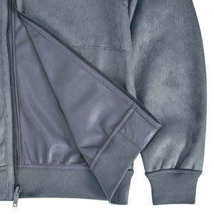 Chaqueta bomber reversible lisa gris de alta calidad 100% personalizable al por mayor con cremallera y cuello de diseño de invierno bordados - Product Image 4