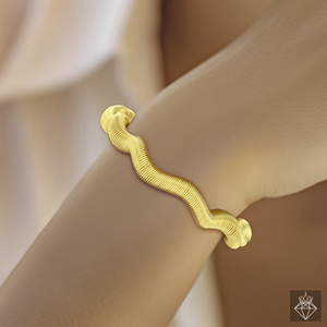 PRAO bijoux de mode en vrac faits à la main pour femmes Bracelet de printemps anti-ternissement Bracelet de manchette en laiton plaqué or - Product Image 4