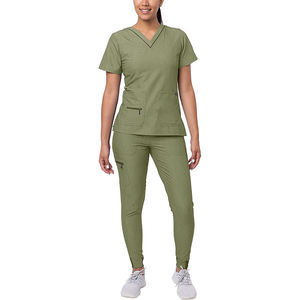 Ensembles de blouses médicales jetables en jean avec logo personnalisé, taille XL, uniforme d'hôpital, pantalon jogger en spandex, respirant, confortable, unisexe, pour le personnel médical - Product Image 6