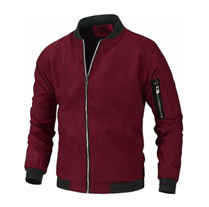 Breathable Light Weight Stylish Bomber <b>Jacket</b> Premium Quality Solid Color Soft <b>Men</b> Bomber <b>Jackets</b> - Product Image 1