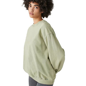 Mujeres Hip Hop Pullovers Street Style Sudaderas Venta al por mayor OEM Pullover Liso Cuello redondo Sudaderas para mujeres - Product Image 1