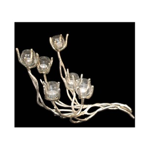 Candelabro de Metal Premium inspirado en el fuego ardiente para decoración de sala de estar y acentos de mesa de comedor diseño Popular velas - Product Image 2