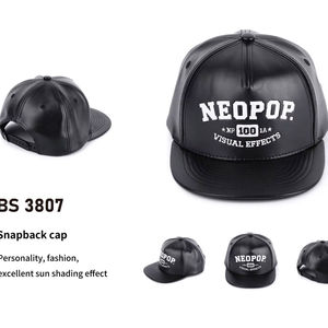 Gorra Deportiva Unisex Personalizada al por Mayor, de Algodón Negro, de 5 Paneles, Transpirable, Impermeable, con Cierre a Presión, Bordado de Letras, Ajustable - Product Image 2