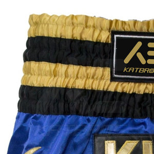 กางเกงชกมวย KATBR05 สีน้ำเงินพิมพ์ลายฟอยล์สีทอง สำหรับผู้ชาย วัสดุไนลอน/โพลีเอสเตอร์ น้ำหนัก 140 กรัม - Product Image 3