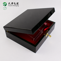 Boîte d'emballage cadeau de luxe en bois et bambou personnalisée peinture piano haute brillance