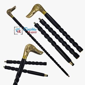 Bastón de madera negro espiral ajustable con mango de cabeza de perro pulido de latón para abuelo y abuela con precio al por mayor - Product Image 2