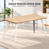 Bureaux de bureau minimalistes 1200 mm pour une personne, plateau en panneau E0, pieds en acier, vente en gros, table d'ordinateur pour la maison et le bureau, design moderne