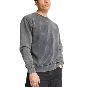 High Street Wear Custom <b>Sweatshirts</b> Supplier Premium Quality Men's Acid Wash <b>Sweatshirts</b> 100% Cotton <b>Plain</b> <b>Sweatshirts</b> - Product Image 3