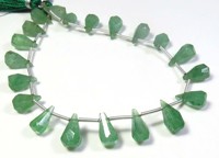 Quartz Fraise de Qualité Supérieure, Pierre Précieuse Naturelle, Coupe Facettée Goutte d'Eau, Vert, 10-12mm, 50 Carats, Fournitures pour la Fabrication de Bijoux DIY