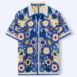 Vintage Summer <b>Mens</b> for Shirt Half Sleeve Solid Jersey V-Neck with Buttons 100% Cotton ODM Supply - Product Image 6