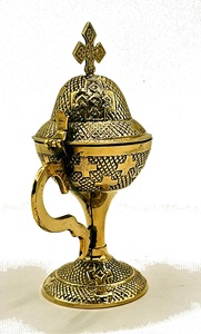 Encensoir en laiton orthodoxe grec, brûleur d'encens orthodoxe chrétien, diffuseur d'aromathérapie en laiton orthodoxe russe, porte-encens - Product Image 6