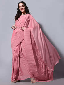 Saree ของดีไซเนอร์ที่ทันสมัยพร้อมด้วยผ้าแจ็คการ์ด pallu ที่สวยงามหรูหราสำหรับงานแต่งงานและผู้ใหญ่ - Product Image 3