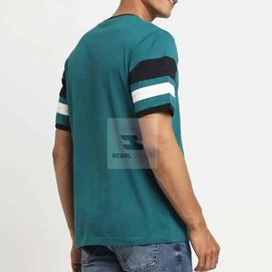 T-shirt à col rond de haute qualité pour hommes 100% coton et polyester à manches courtes avec motif solide - Product Image 2