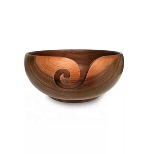 Acacia Wood Round Shape High Quality Serving Dinnerware Salad Bowl Factory Supplier Dinner Table Cookware <b>Wooden</b> Salad Bowl <b>Set</b> - Product Image 1