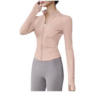 Top de Yoga Personalizado Transpirable de Spandex/Nailon, Talla Grande, Chaquetas de Fitness para Mujer, Ropa Deportiva Suave con Media Cremallera y Ribete en Contraste para Gimnasio - Product Image 3