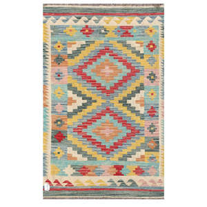 Alfombra Kilim de Maimana, Afganistán, 155 x 96 cm, Alfombra Afgana Tradicional Hecha a Mano - Product Image 1