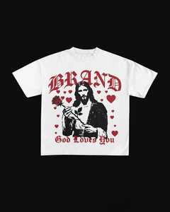 Camiseta con Estampado Gráfico Personalizado para Hombre, Cuello Redondo, Fabricación OEM ODM, Camisetas Holgadas para Hombre - Product Image 1