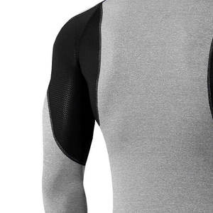 เสื้อรัดรูปของผู้ชายผ้าถักยาวเข้ารูปผ้าแห้งเร็วมีลายพิมพ์ - Product Image 4