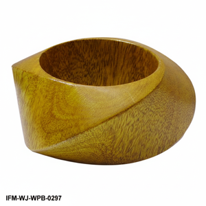 Bracelet sculptural moderne en bois massif, peint à la main, pièce audacieuse en bois naturel, bijou de poignet affirmé - Product Image 3