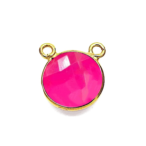 925 plata esterlina H Calcedonia Rosa bisel redondo piedra preciosa Micky Mouse Bail oro Vermeil joyería hacer collar encanto colgante - Product Image 1
