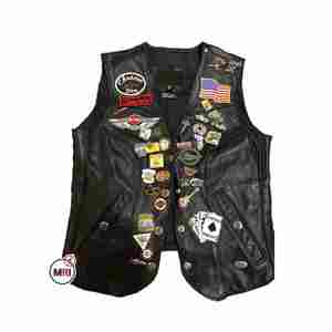 2023 meilleure vente noir classique lacets latéraux veste de motard en cuir de qualité supérieure gilet sans manches chaud lourd du Pakistan - Product Image 1