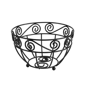 Grande corbeille à pain ronde en métal avec revêtement en poudre mat Stockage de collations et de bonbons à la mode Paniers de rangement pour le pain décoré - Product Image 4