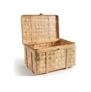 Panier en bambou fabriqué à la main à partir de fibres naturelles Parfait pour la cuisine, la salle à manger, le rangement de la lessive et les cadeaux de pique-nique et l'utilisation quotidienne - Product Image 3