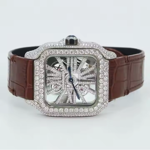 Reloj de Hombre de Acero Inoxidable con Diamante Moissanite VVS de Alta Gama, Acabado Brillante, Diseño Contemporáneo, Lujo Atemporal - Product Image 1