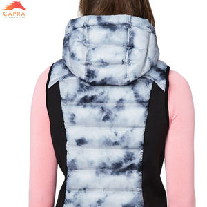 Chaleco acolchado sin mangas de calidad para mujer Casual Simple Color sólido con capucha algodón transpirable venta al por mayor ropa de longitud larga - Product Image 3