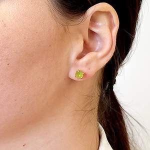 Pendientes de peridoto natural de 5-7mm, piedras preciosas genuinas, Plata de Ley 925, chapado en oro, joyería hecha a mano a granel para mujeres para regalos - Product Image 5