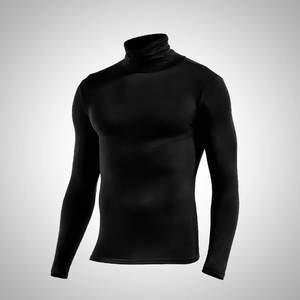 Sous-vêtements thermiques pour homme en col roulé, fin, en modal, pour l'automne et l'hiver, haut à manches longues, ajusté, simple - Product Image 2