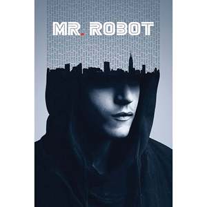 M. Affiche murale Robot Hacked avec cadre noir - Product Image 2