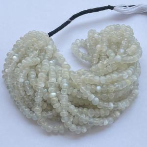 4mm 6mm Natural White <b>Moonstone</b> Stone Smooth Rondelle Beads Strand String Jewelry Making Bracelets <b>Necklaces</b> Semi Precious Now - Product Image 1
