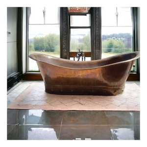 Vente chaude Moderne Autoportant Cuivre Baignoire Haute Qualité Trempage pour Salle De Bains Fabriqué Inde Prix Raisonnable Vintage - Product Image 2