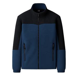 OEM/ODM Veste polaire unisexe d'hiver à fermeture éclair intégrale col montant Softshell deux tons couleur unie logo à l'avant vierge - Product Image 2