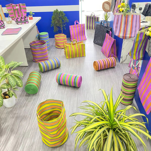 Large Eco-Friendly Recycled Nylon Shopping Bags Sustainable Plastic Bags Made India Bulk Supply <b>Laundry</b> Zipper Offset Printing - Product Image 1