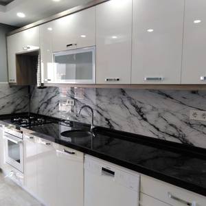 Dalles de granit galaxie noir poli moderne avec finition de surface antique pour comptoirs et vanités de villa de luxe - Product Image 1