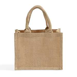 Classic Eco-Friendly Jute Tote Bag Rope Handle <b>Medium</b> for Daily Use Advertising Gifts Customizable Logo Letter Screen Printing - Product Image 1