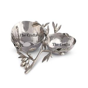 Tazón decorativo de diseño exquisito, hecho a mano en aluminio color plata, para servir frutas, ideal para bodas y fiestas. - Product Image 6