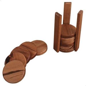 Posavasos de madera múltiples modernos y resistentes enlazados, funcional, hecho a mano, bebida artesanal, paquete de 6 soportes de bambú, acabado pulido personalizable - Product Image 3