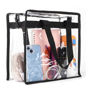 Women's Large Transparent PVC Cosmetic Tote <b>Bag</b> Fashion Style with <b>String</b> Closure for Daily Use - Product Image 4