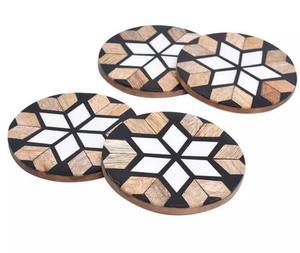 ถาดรองเครื่องดื่มทำจากไม้ทำจากเรซิ่นหรูหราสำหรับใช้ในร้านกาแฟหรือบนโต๊ะในห้องครัว - Product Image 2